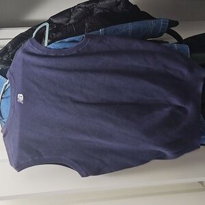 New Balance V Neck 100% Cotton Hong Kong Blue Sweater Golfing Vest